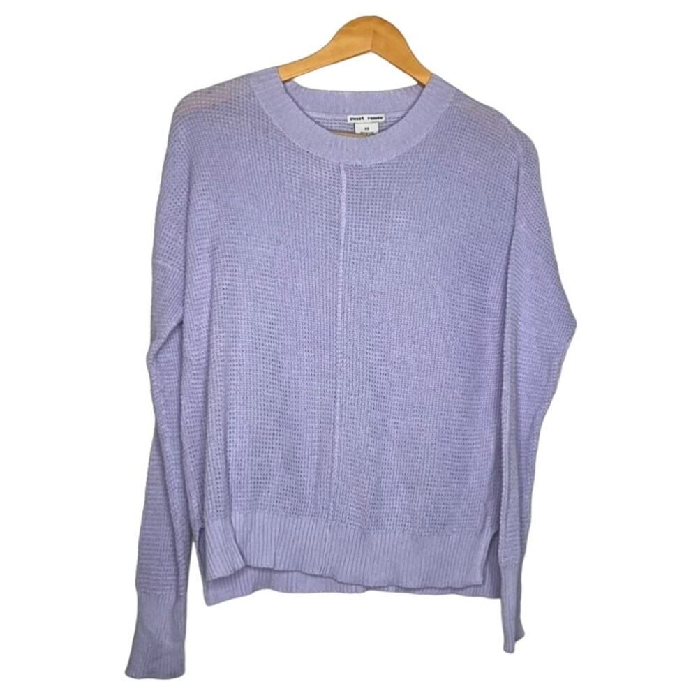 Sweet Romeo Women's Sweater Waffle Open Weave Lavender XS NWT !